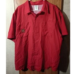 Maryland Terrapins NCAA Red Button Up Shirt XL Embroidered Game Day Pro Edge